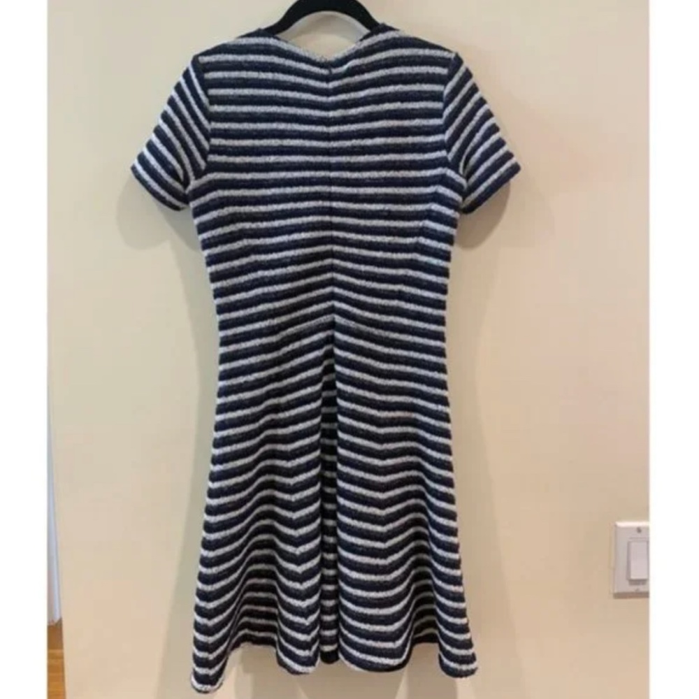 Theory Blue & White Striped "Albita" Knit Short Sleeve Dress [Size 4] - Picture 3 of 4
